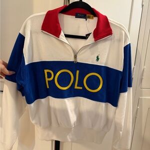 Polo by Ralph Lauren Men's Colorblock Sweater - Blue, White, Red